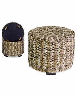 East At Main Faye Rattan Round Storage Ottoman Home