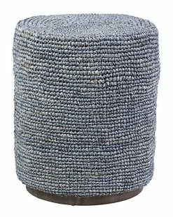 East At Main Gabrielle Rafia Round Ottoman Home