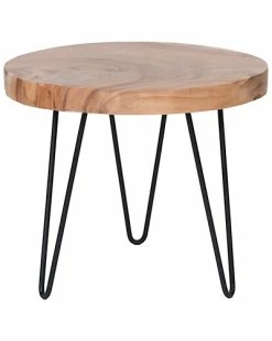 East At Main Larkin Teak Accent Table Home