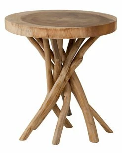 East At Main Merrill Teak Accent Table Home