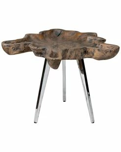 East At Main Peta Teak End Table Home