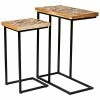 East At Main Set Of 2 Porcia Coconut Shell Accent Tables Home