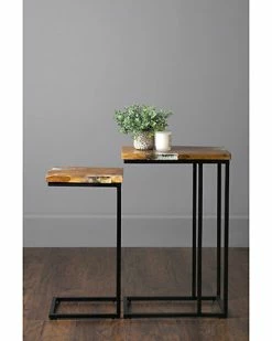 East At Main Set Of 2 Porcia Teak Accent Tables Home -East at Main Sales Store 3050136963 RLLD 3