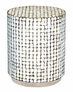 East At Main Simon Coconut Round End Table Home