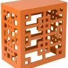East At Main Garner Orange Wooden Square Accent Table Home