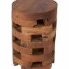 East At Main Hixson Brown Teakwood Round Accent Table Home