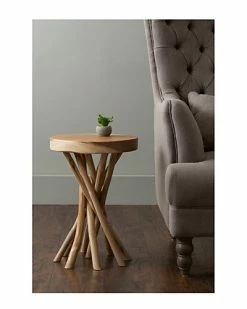 East At Main Kenton Teakwood Round Accent Table Home -East at Main Sales Store 3050224761 RLLD 2