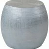 East At Main Melrose Silver Aluminum Round Accent Table Home