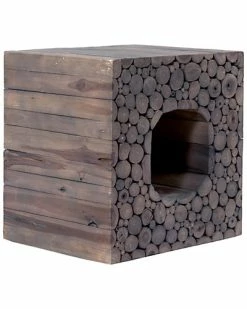 East At Main Memphis Grey Teakwood Square Accent Table Home