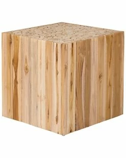 East At Main Merrill Brown Teakwood Square Accent Table Home