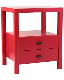East At Main Westwood Red Acacia Wood Square Accent Table Home