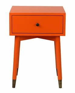East At Main Weeks Orange Acacia Wood Square Accent Table Home