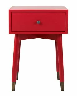 East At Main Weeks Red Acacia Wood Square Accent Table Home