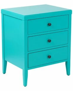 East At Main Webb Turquoise Acacia Wood Rectangle Accent Table Home