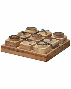 East At Main Anton Mahogany Tic Tac Toe Board Home