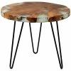 East At Main Wellton Round Teakwood Accent Table Home