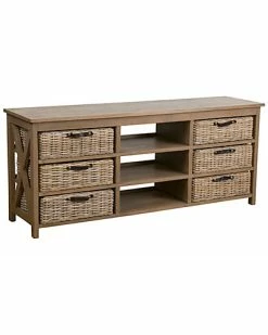 East At Main Emma Mahogany Basket Console Home