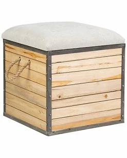 East At Main Mirian Teak Ottoman Home